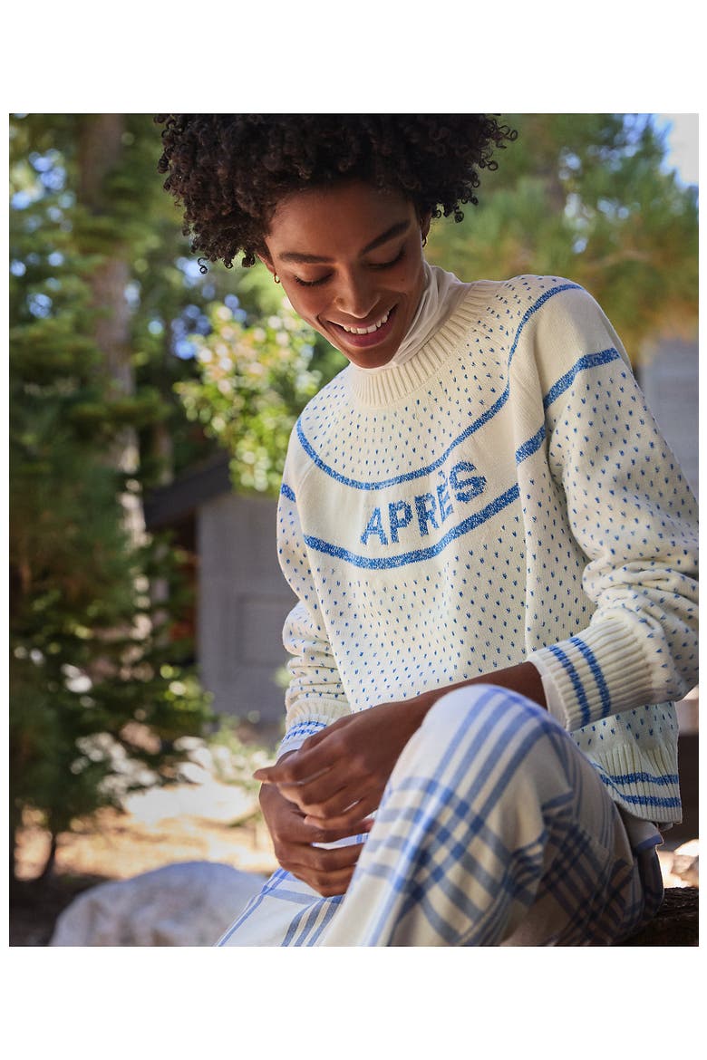 Drifter Raglan Sleeve Easy Fit Sweater, Alternate, color, Bright Cerulean Apres