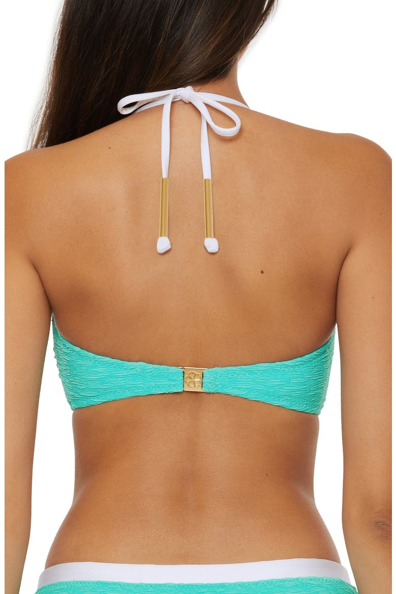 Indio Banded Bandeau Swim Top, Alternate, color, AQUA