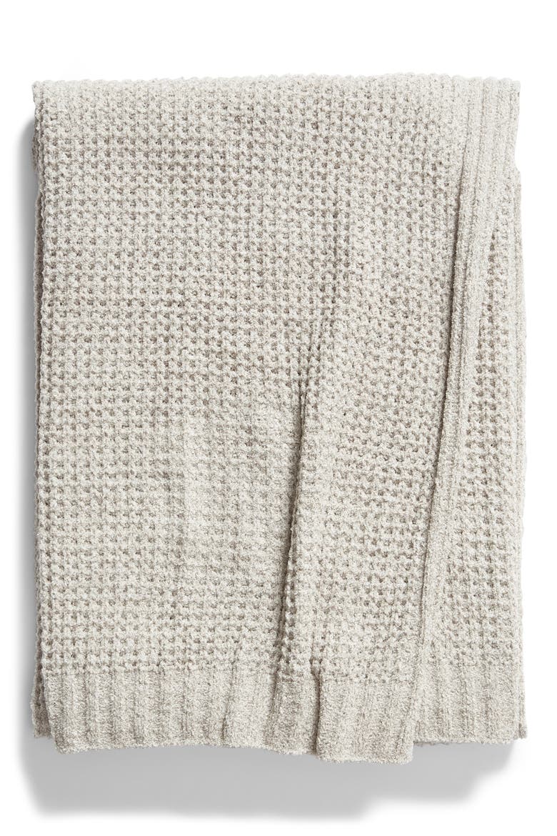 Barefoot Dreams CozyChic™ Waffle Knit Throw, Main, color, DOVE GRAY