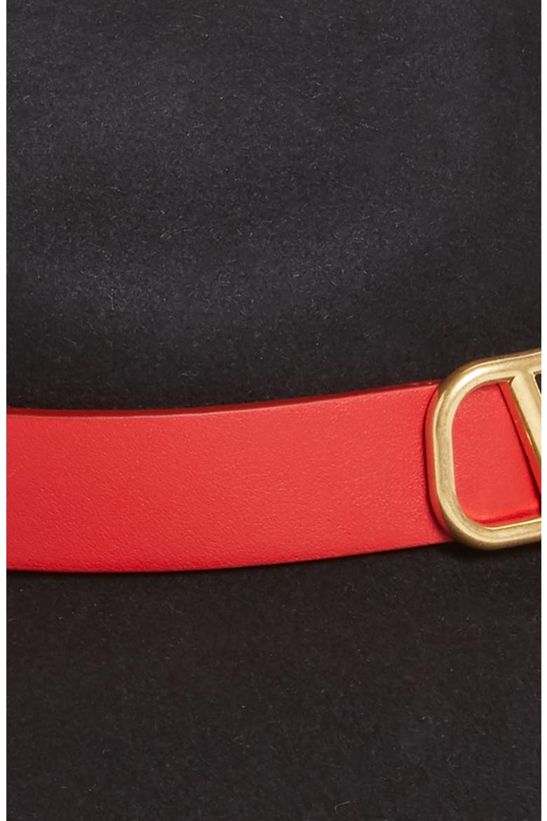 Logo Band Felt Fedora, Alternate, color, NERO/ ROUGE PUR