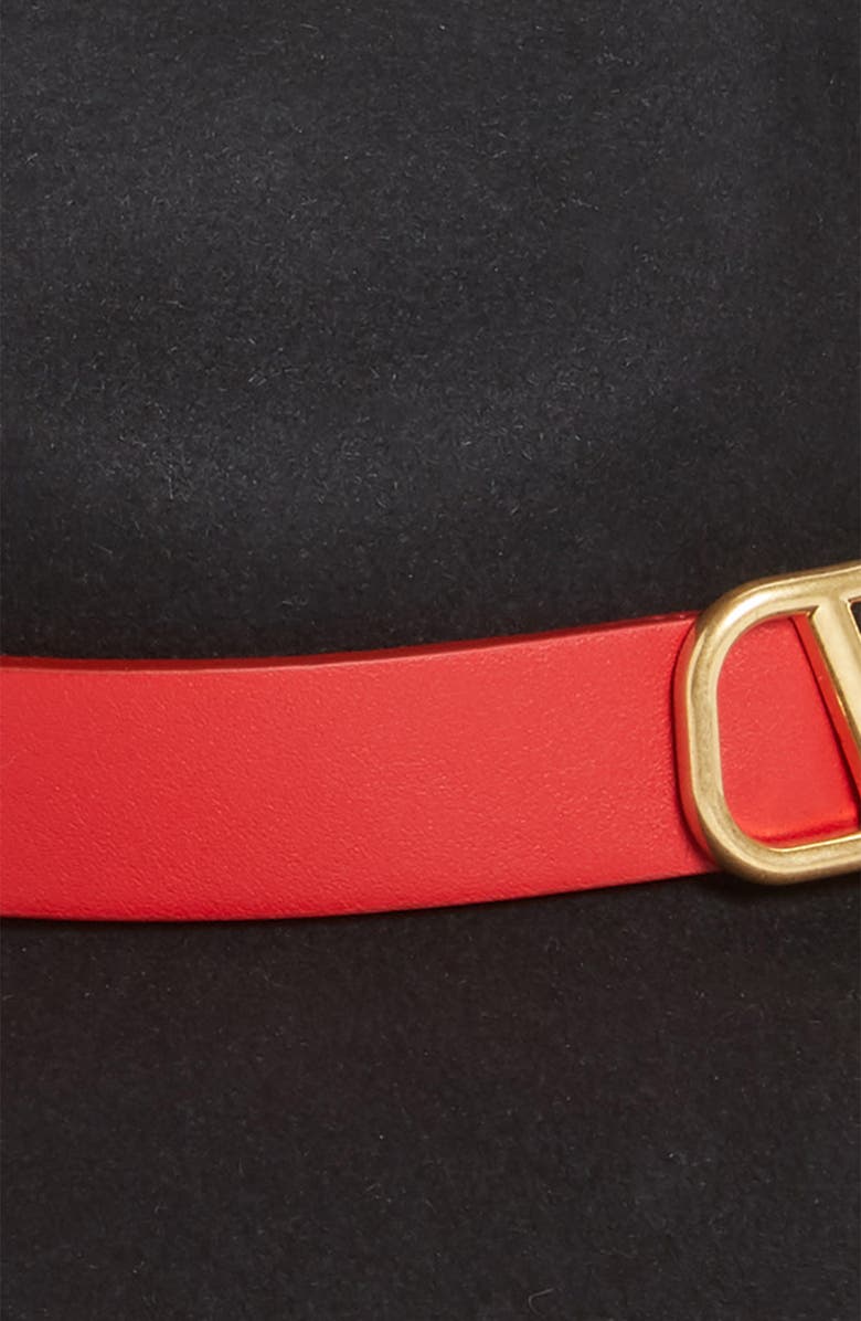 Valentino Garavani Logo Band Felt Fedora, Alternate, color,