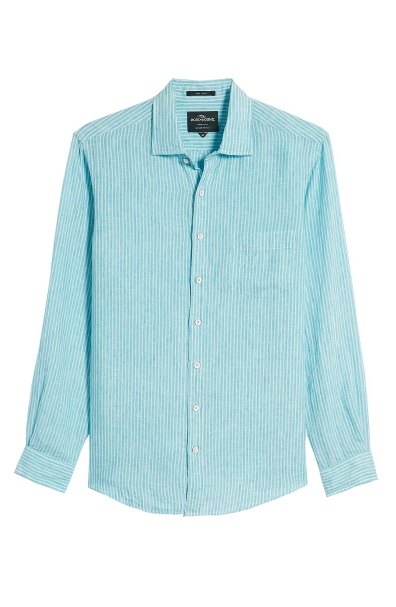 Rodd & Gunn Warwick Junction Stripe Linen Sport Shirt, Alternate, color, 