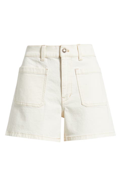 The Emmy Patch Pocket High Waist Denim Shorts (Vintage Canvas)