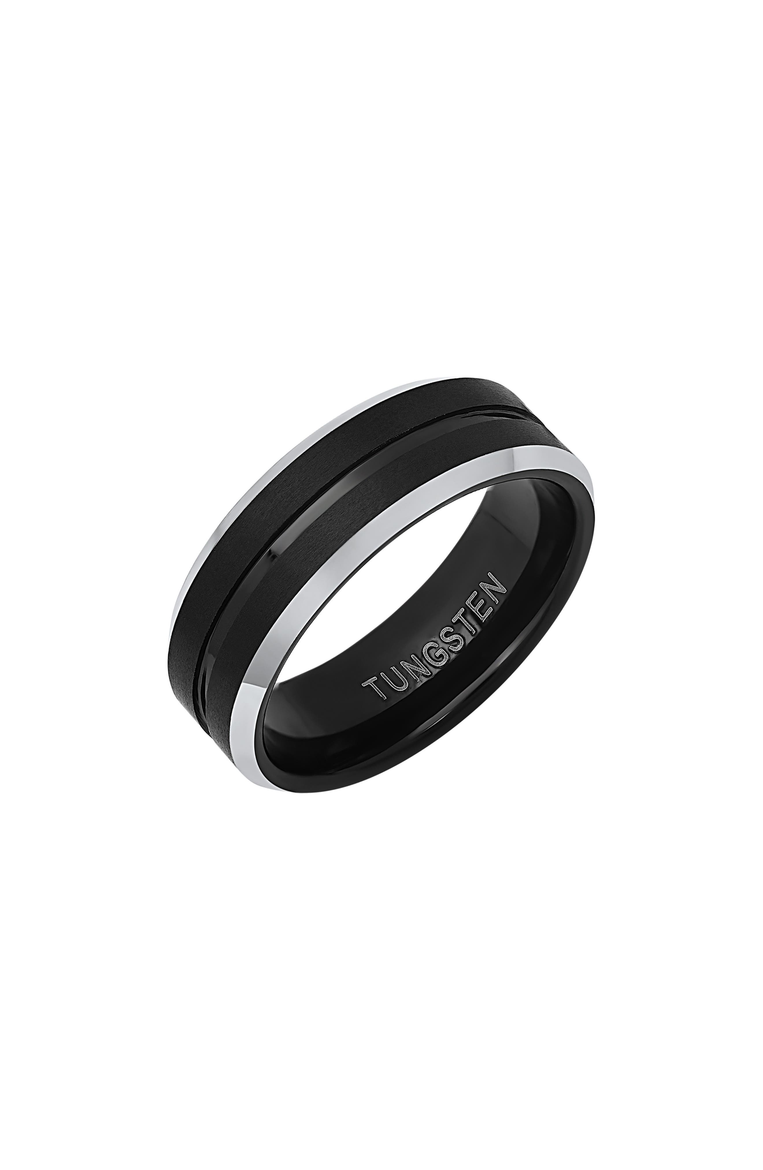 HMY JEWELRY Men's Two-Tone Tungsten Ring