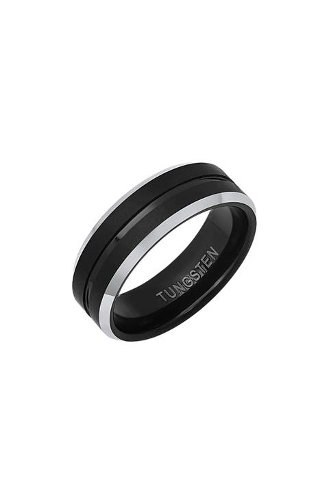 Men's Two-Tone Tungsten Ring