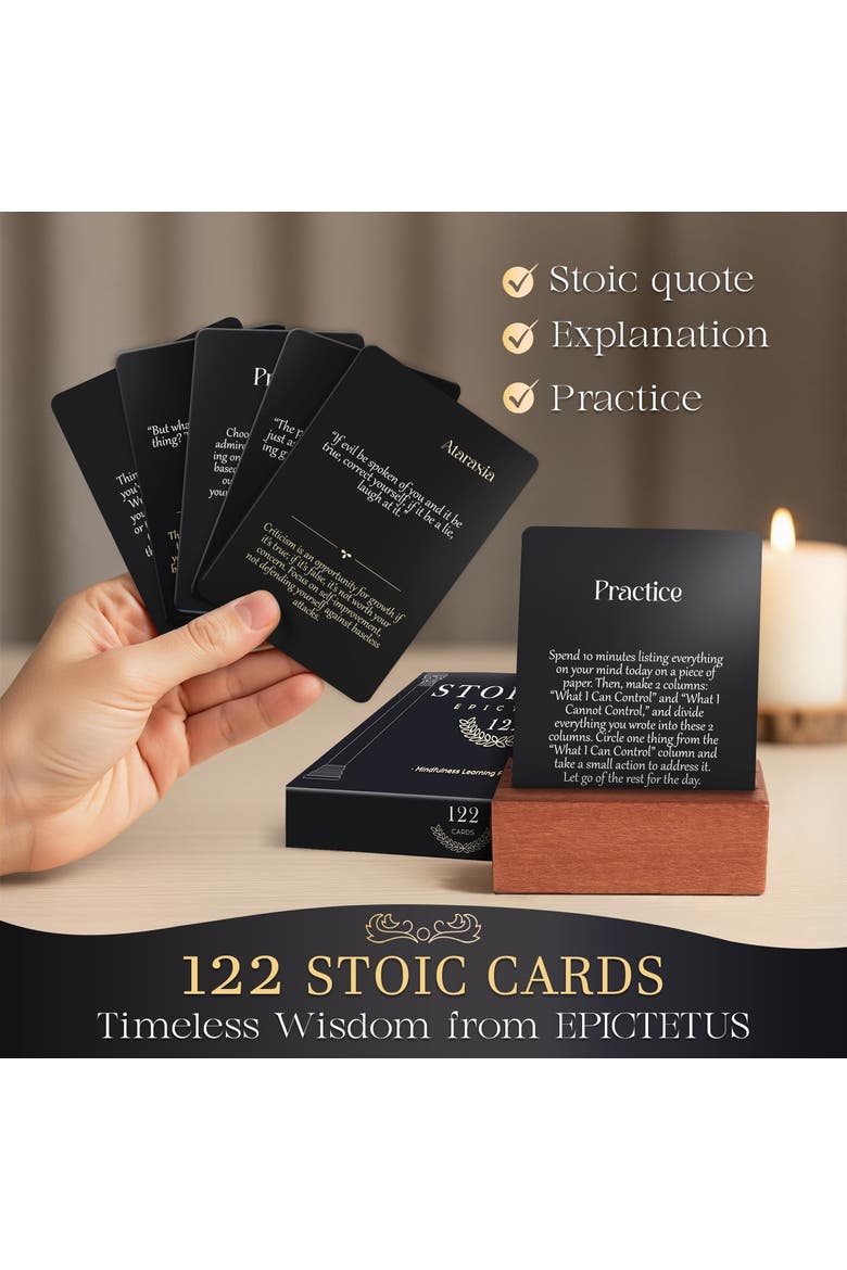 Stoicism Quotes Calendar & Card Set, Alternate, color, Epictetus