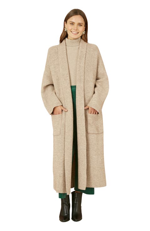 Knitted Maxi Cardigan With Pockets