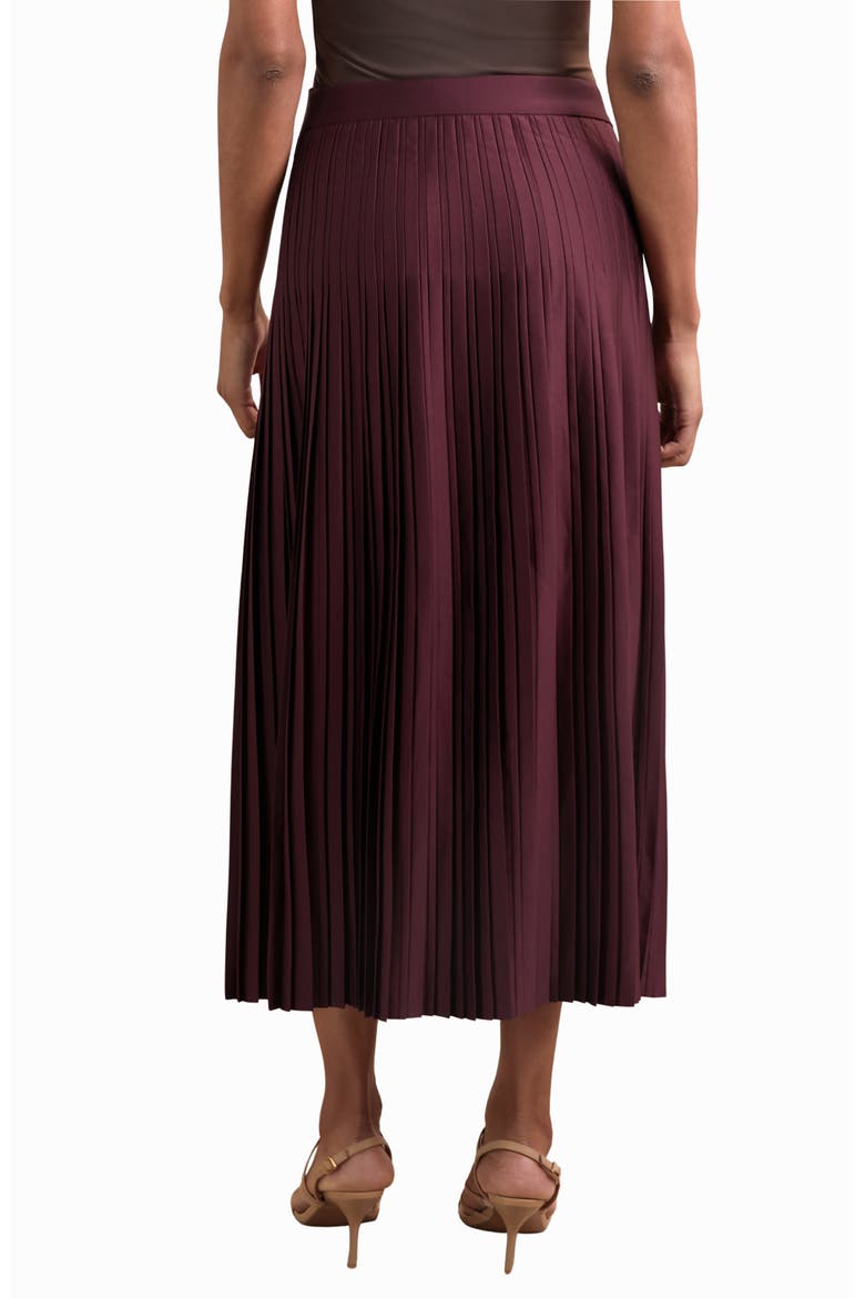 Savannah High Waist Pleated Skirt, Alternate, color, BURGUNDY