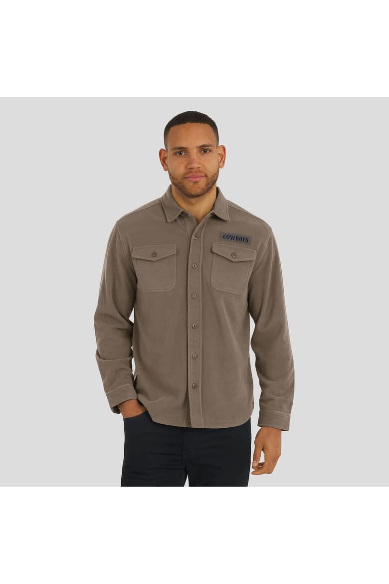 Men's Darius Rucker Collection by Fanatics Tan Dallas Cowboys Polar Fleece Cozy Button-Up Shirt, Alternate, color, Tan