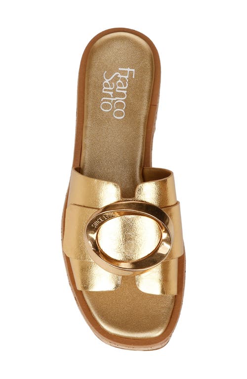 Franco Sarto Hoda Platform Wedge Slide Sandal In Gold