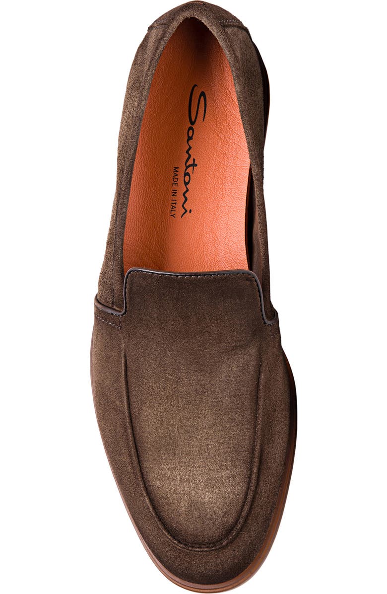 Santoni Suede Apron Toe Loafer, Alternate, color,