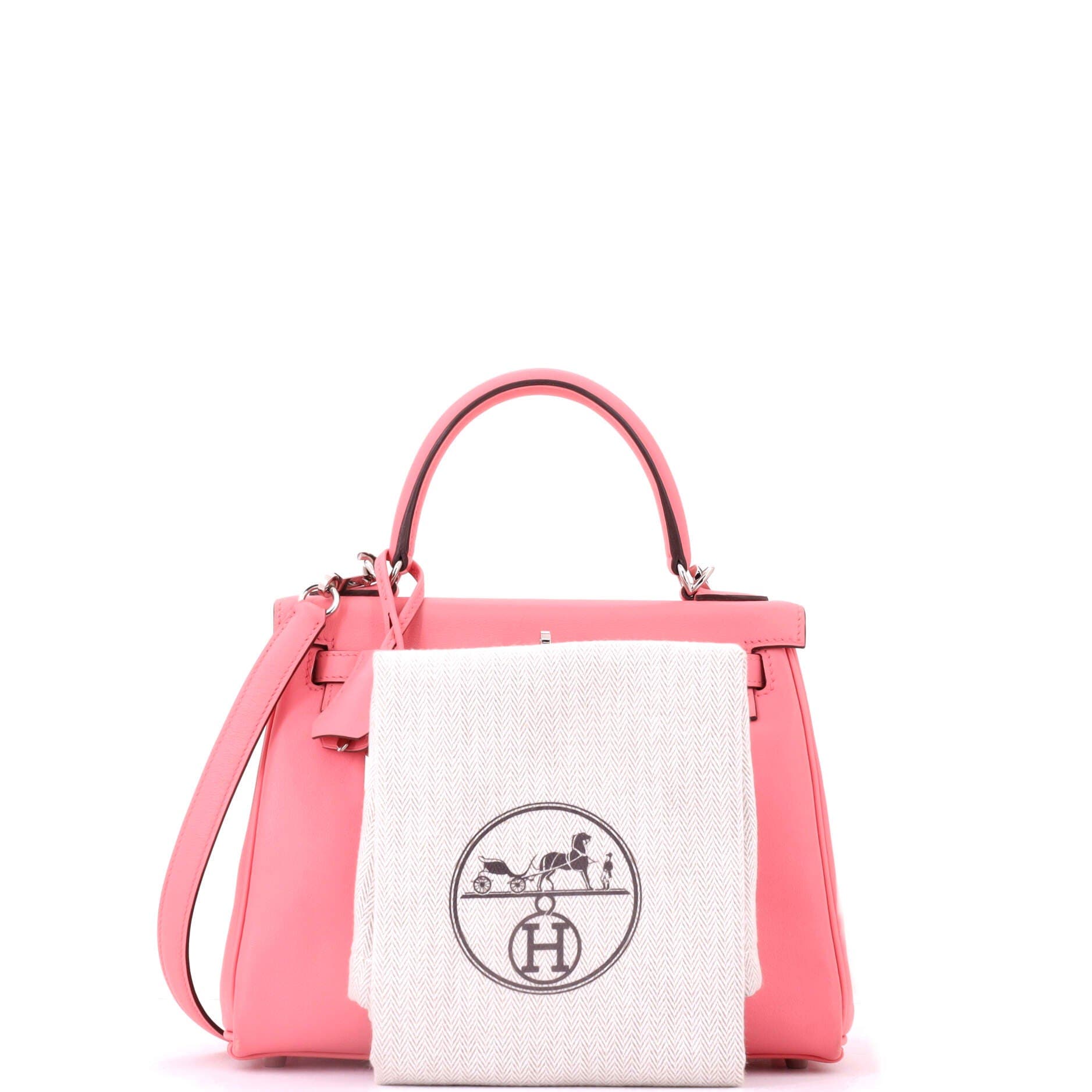 Pre-Owned Hermes Kelly Handbag Pink Swift with Palladium Hardware 25, Alternate, color, Rose D'ete