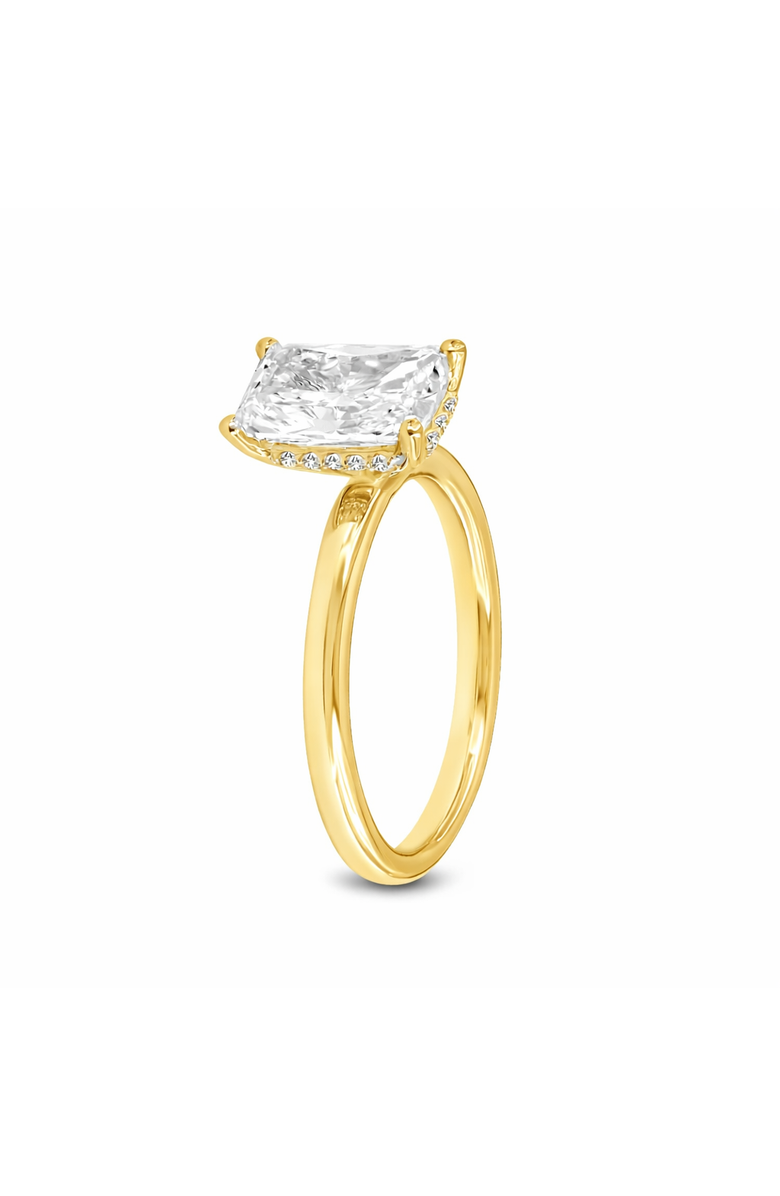LuvMyJewelry Eman 14K Gold Radiant Cut Lab Grown Diamond Hidden Halo Engagement Ring - 2.05 Ct, Alternate, color, 14K Yellow Gold
