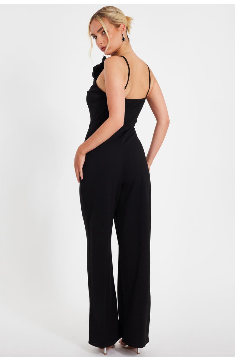 QUIZ Scuba Crepe Halter Neck Jumpsuit, Alternate, color, Black