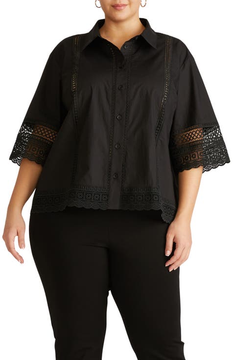 Dora Poplin Button-Up Top (Regular & Plus)
