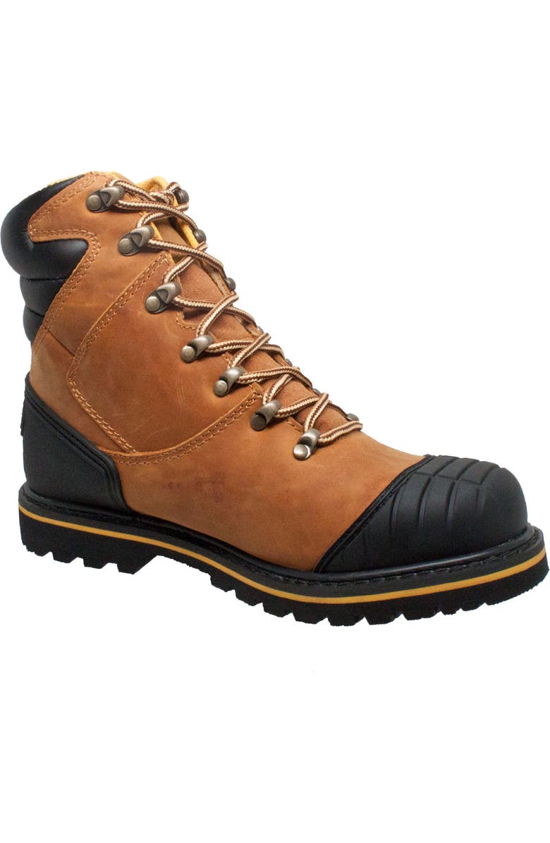 AdTec 7" Steel Toe Work Boots, Main, color, Tumble Brown