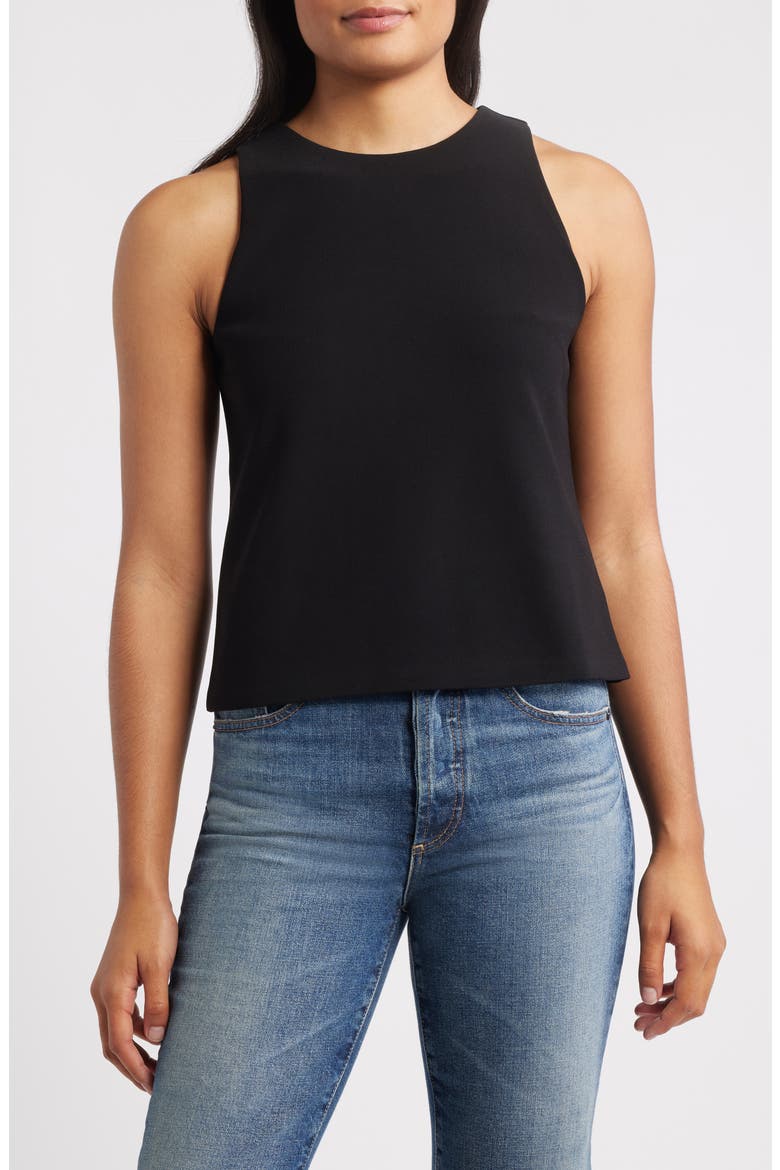 Scuba Knit Tank, Main, color, BLACK ONYX