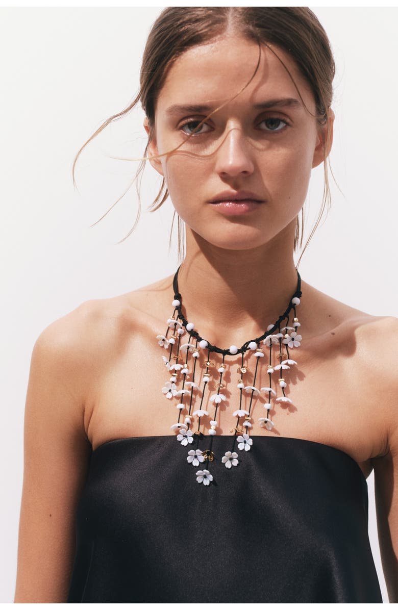 H&M Waterfall Cord Necklace, Alternate, color, Black