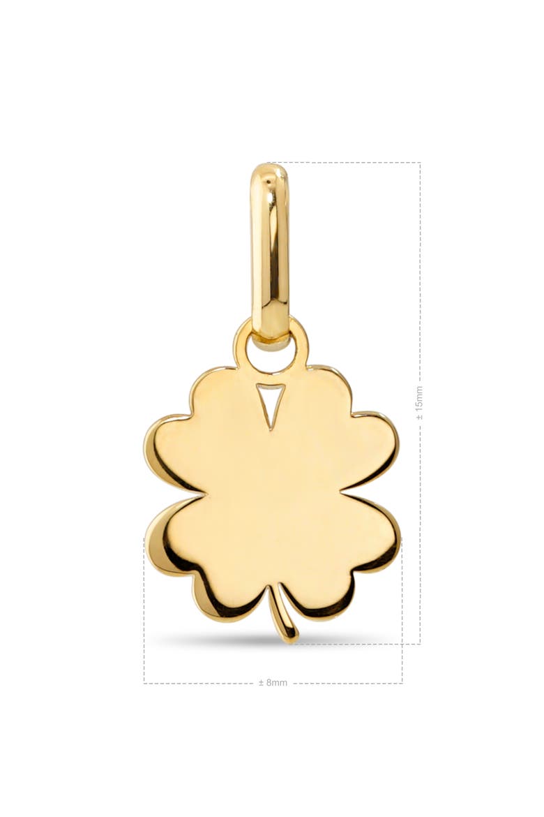 Clover Charm in 14K Gold, Alternate, color, Yellow Gold