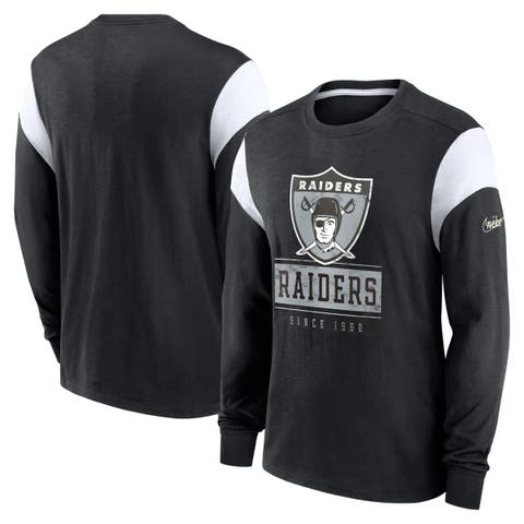 Men's Nike Heather Black Oakland Raiders Rewind Playback Helmet Long Sleeve T-Shirt