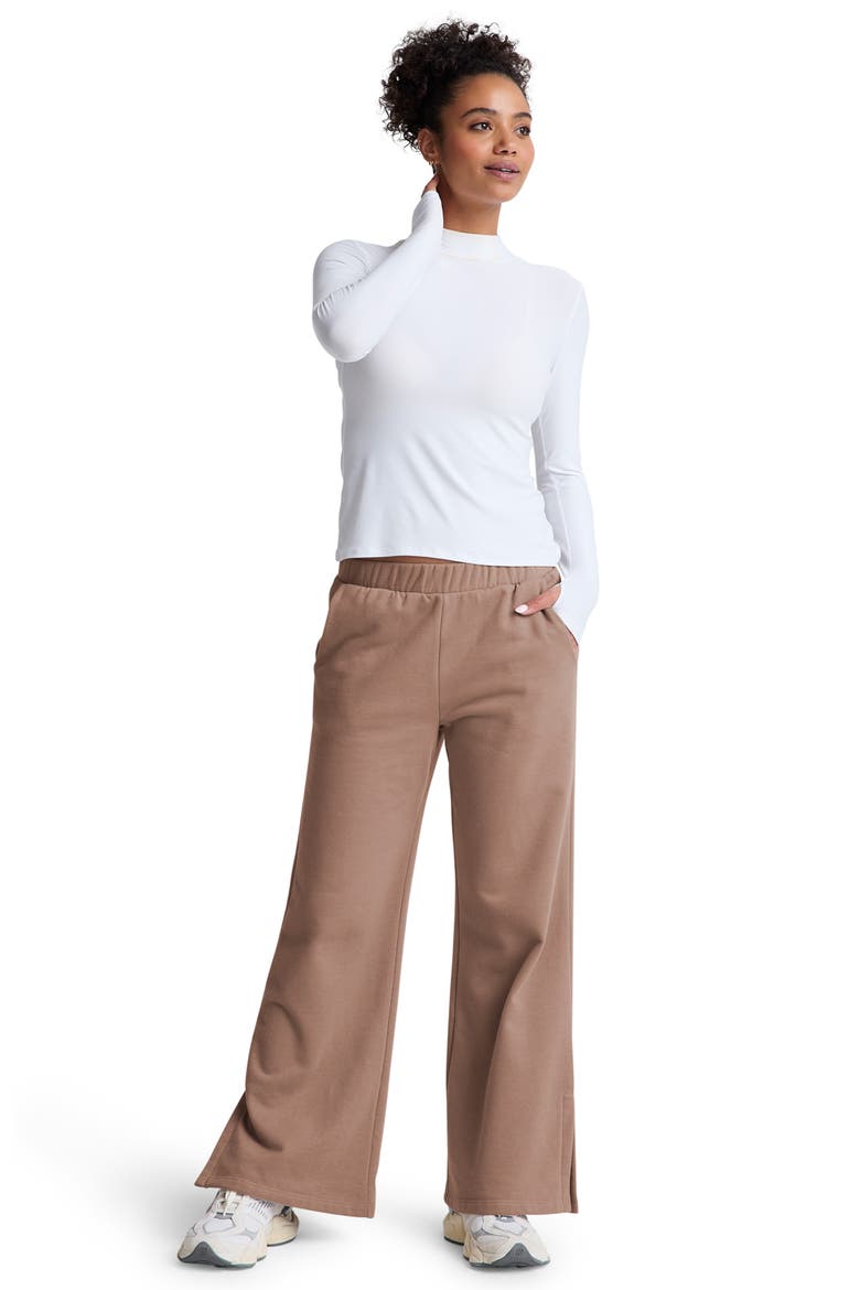 Open Ended Mid Rise Wide Leg Pants, Alternate, color, DESERT SAND