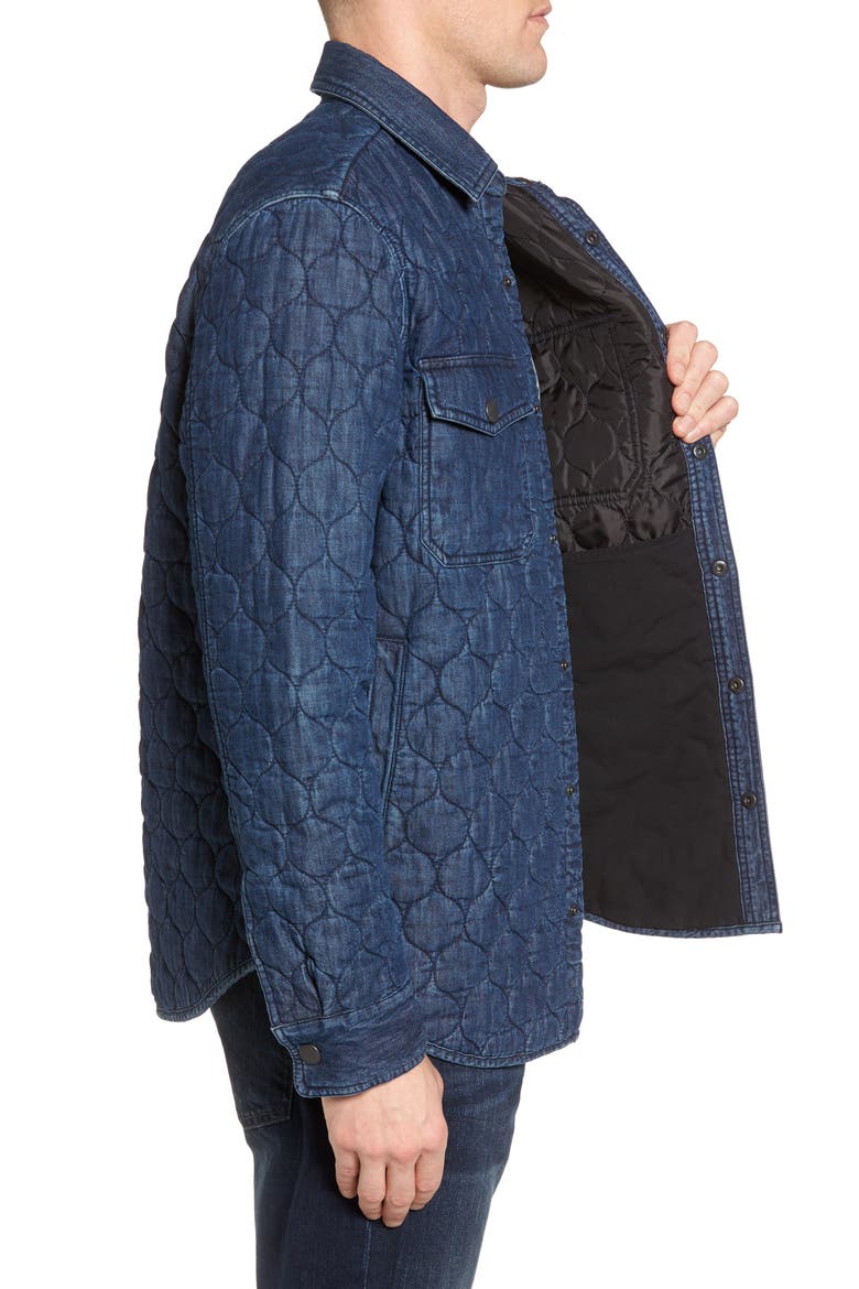Quilted Denim Shirt Jacket, Alternate, color, NAVY IRIS INDIGO