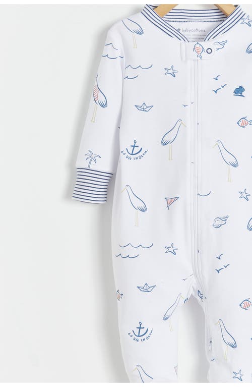 Babycottons Sea Zip Footed Pajama