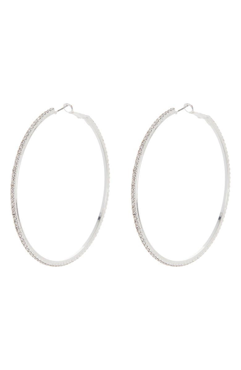 CRISTABELLE Pavé Crystal Hoop Earrings, Main, color, 