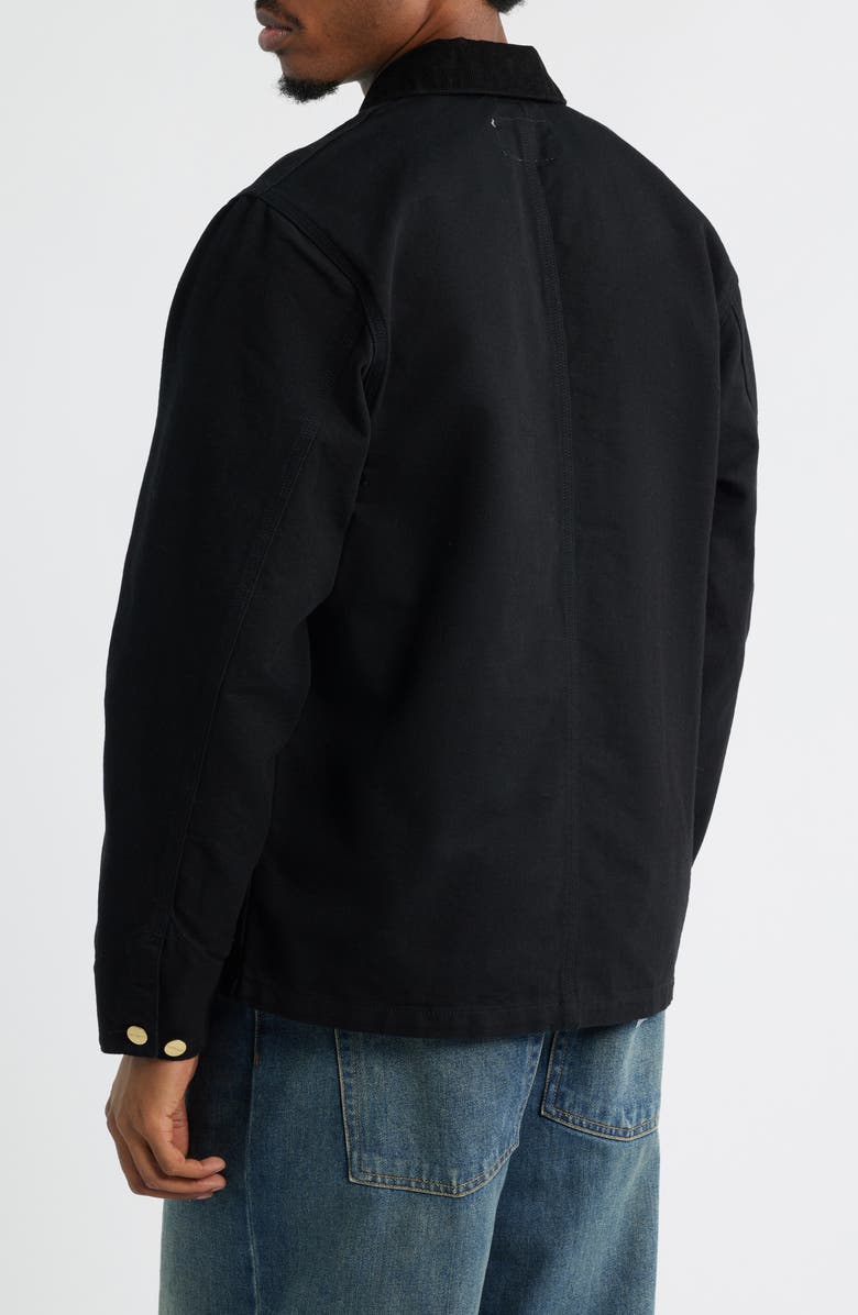 Carhartt Work In Progress Michigan Canvas Coat, Alternate, color, Black / Black Rinse