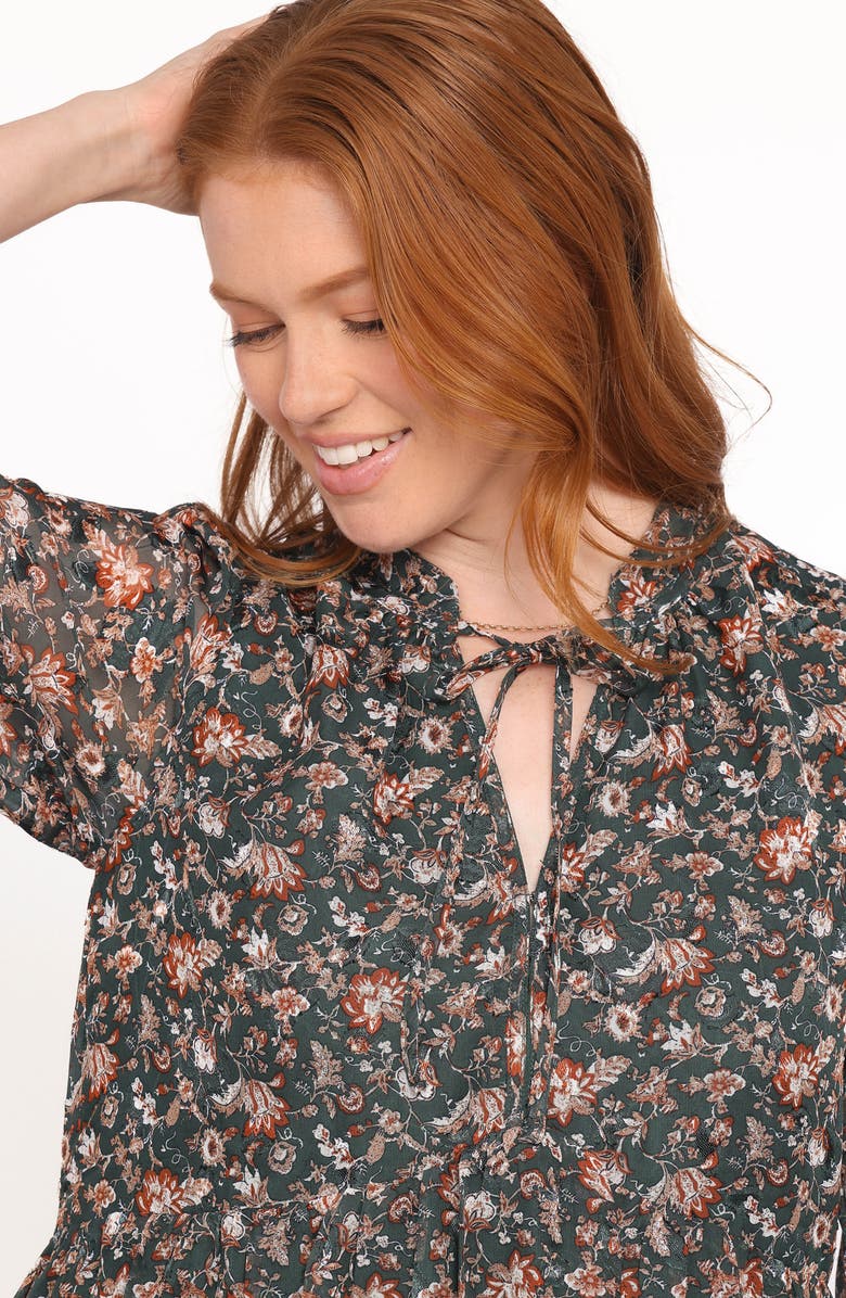 Petal & Pup Jinny Floral Print Dress, Alternate, color, Dark Green/ Multi