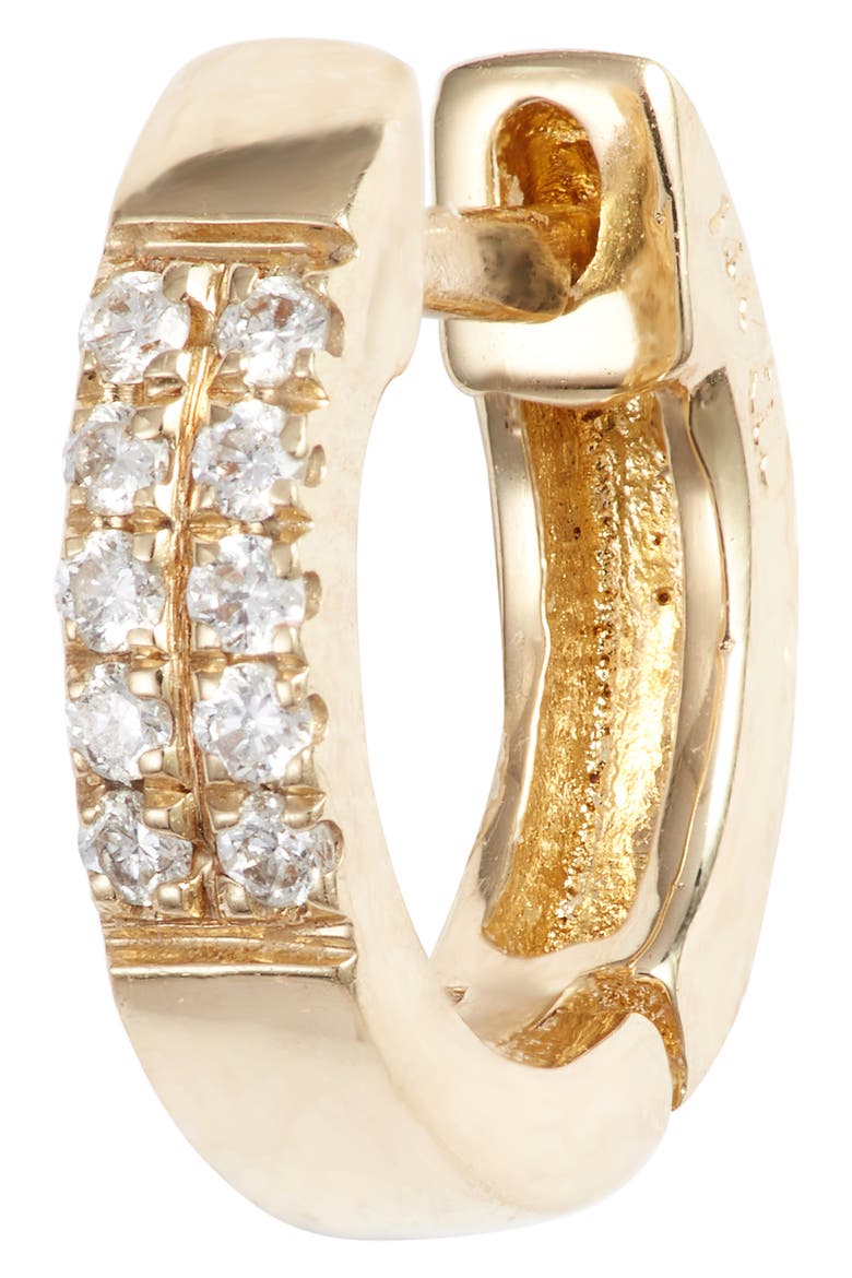 Diamond Huggie Hoop Earrings (Nordstrom Exclusive), Alternate, color, GOLD/ DIAMOND