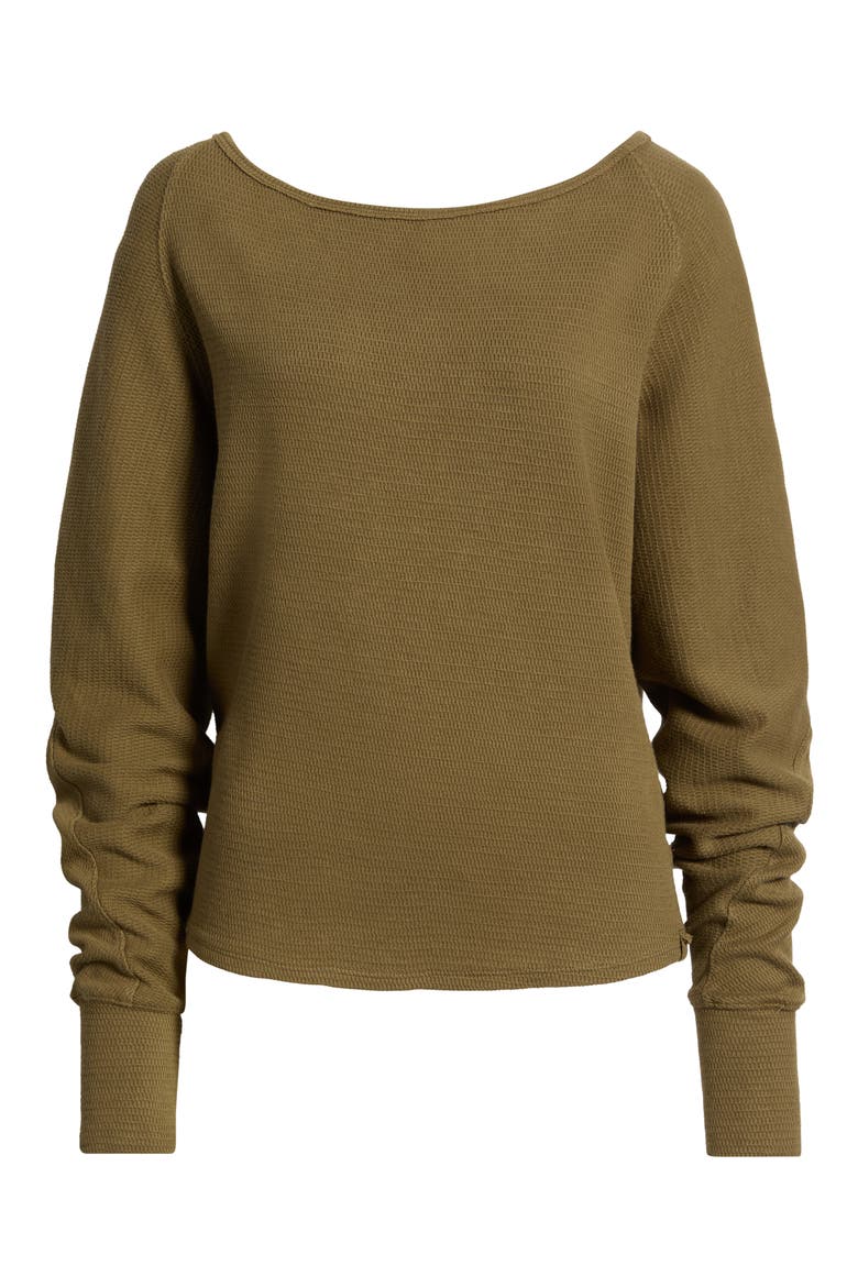 We The Free Jess One-Shoulder Thermal Top, Alternate, color, BEECH LEAVES