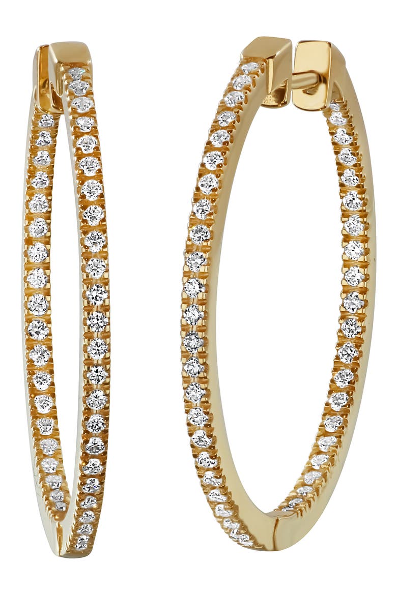 Diamond Hoop Earrings, Main, color, 18K YELLOW GOLD
