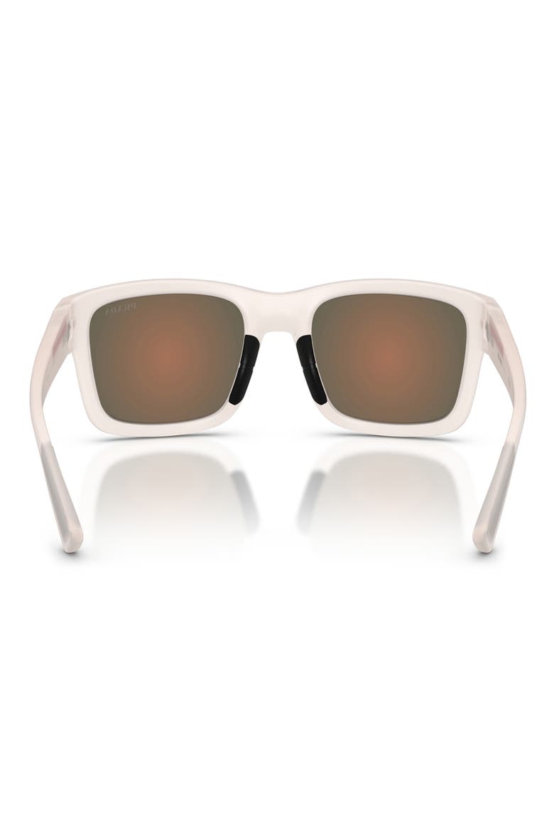 54mm Mirrored Irregular Sunglasses, Alternate, color, CRYSTAL / BROWN ORANGE
