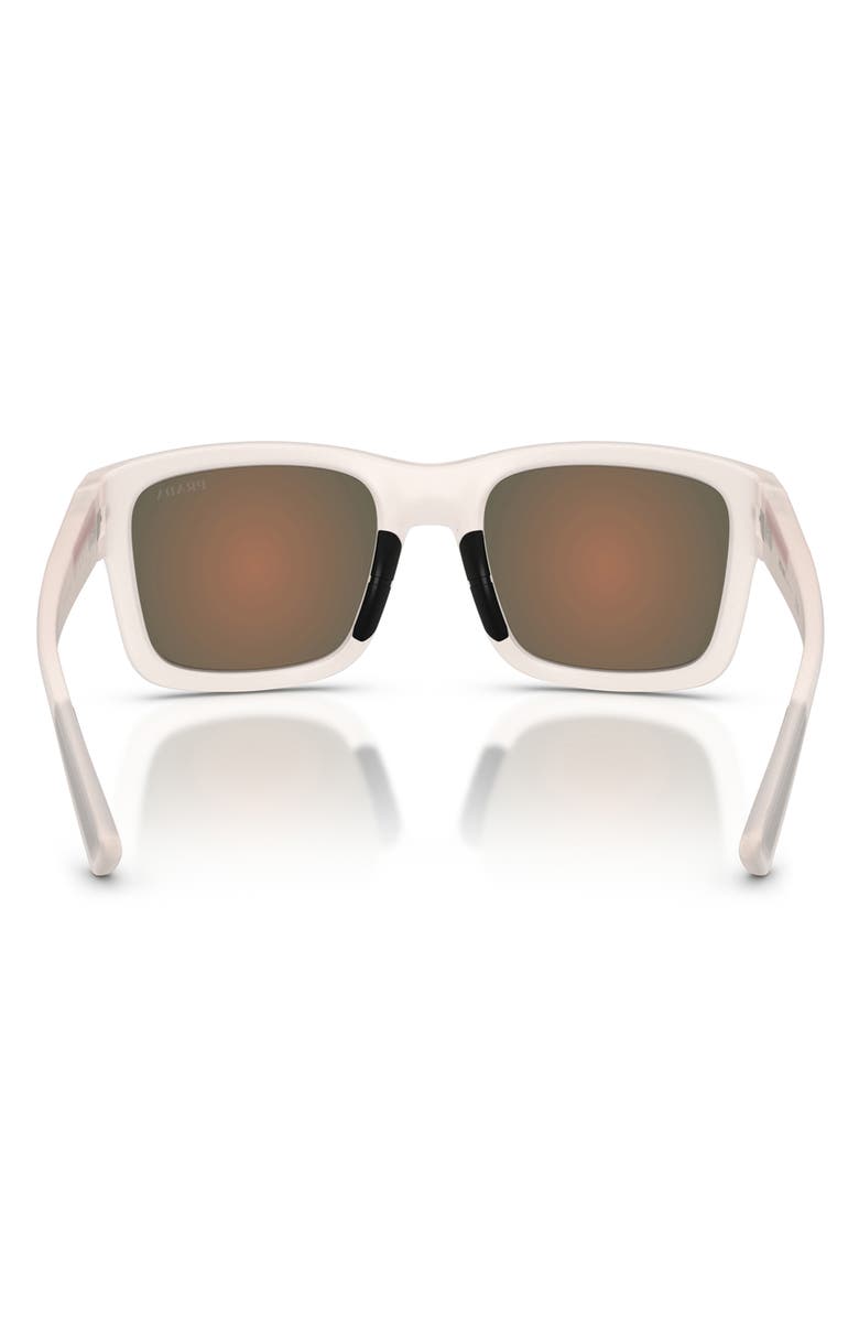 Prada Linea Rossa 54mm Mirrored Irregular Sunglasses, Alternate, color, Crystal / Brown Orange