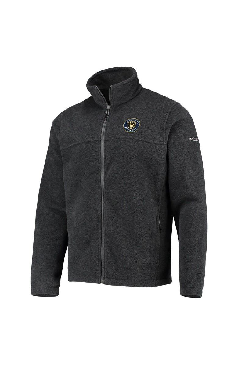 Columbia Men's Columbia Charcoal Milwaukee Brewers Full-Zip Flanker Jacket, Alternate, color,