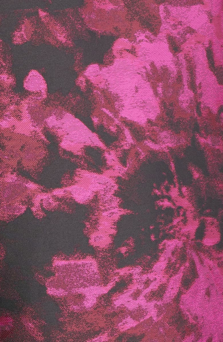 Anne Klein Rosette Jacquard Shift Dress, Alternate, color, Dark Cerise Multi