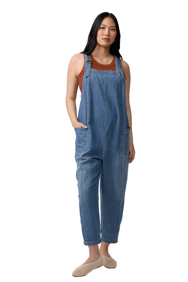Soft Denim Overall, Alternate, color, Medium Wash
