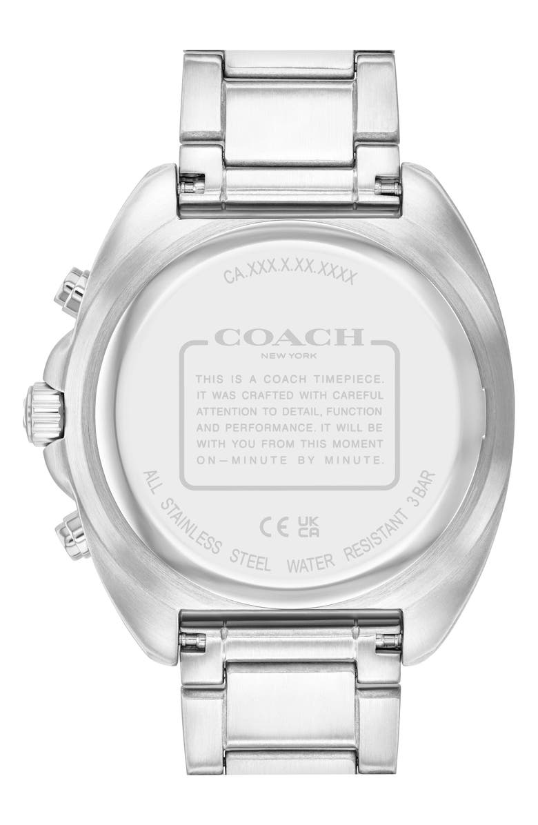 COACH Charter Chronograph Bracelet Watch, 44.5mm, Alternate, color, Silver