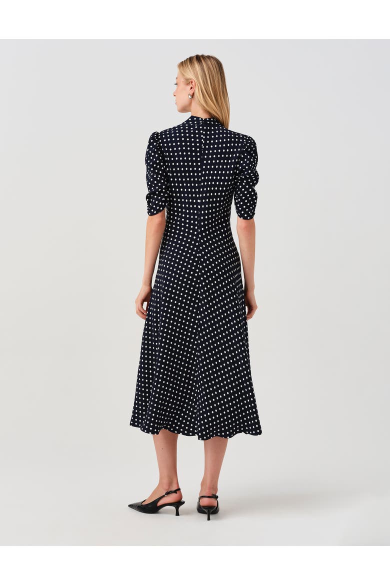 Mia Spot Midi Tea Dress, Alternate, color, Navy Spot
