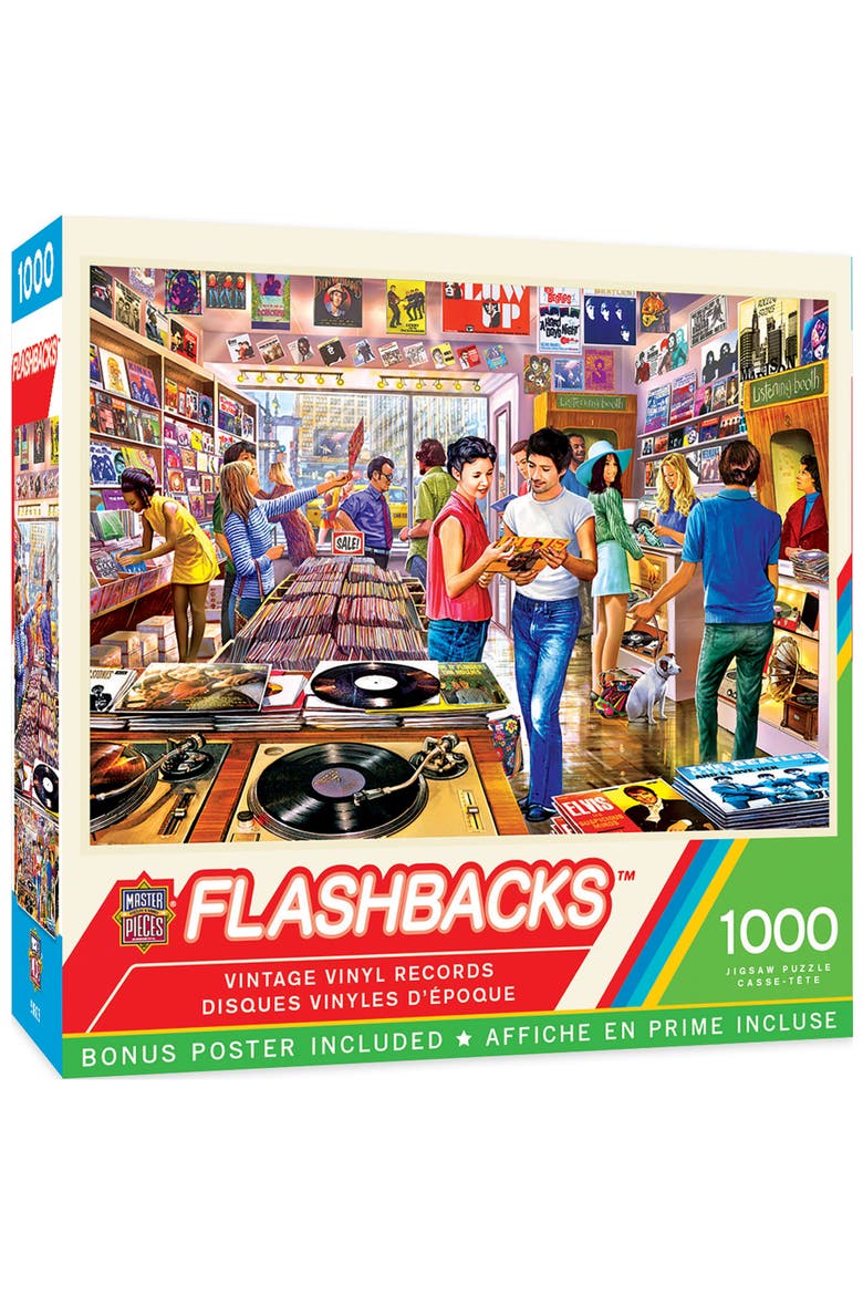 Vintage Vinyl Records 1000 Piece Puzzle, Main, color, Multicolor