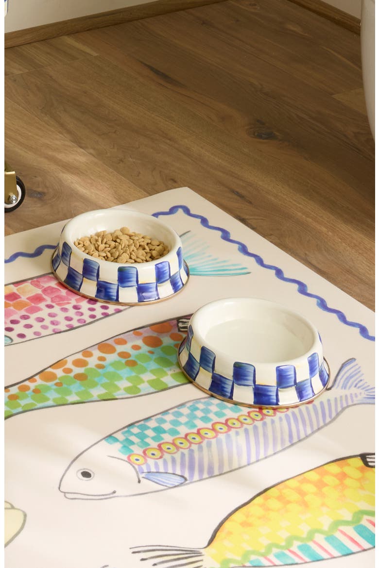 Royal Check Cat Dish, Alternate, color, ROYAL