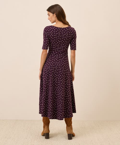 Pact Fit & Flare Signature Scoop Dress In Purple