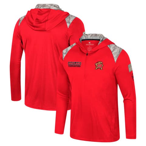 Men
s Colosseum Red Maryland Terrapins OHT Military Appreciation Quarter-Zip Hoodie Jacket