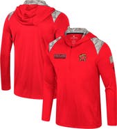 COLOSSEUM Men's Colosseum Red Maryland Terrapins OHT Military Appreciation Quarter-Zip Hoodie Jacket