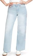 Madden Girl Bow Embroidered '90s Wide Leg Jeans