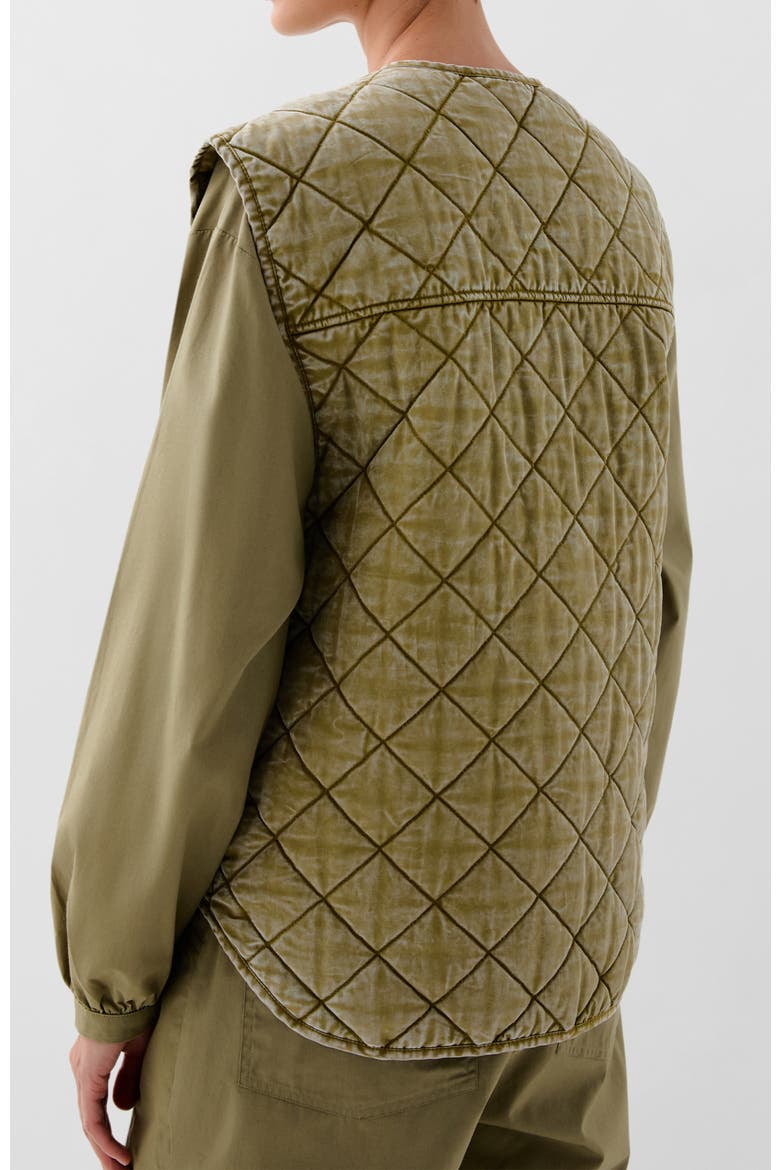 Quilted Vest, Alternate, color, Khaki