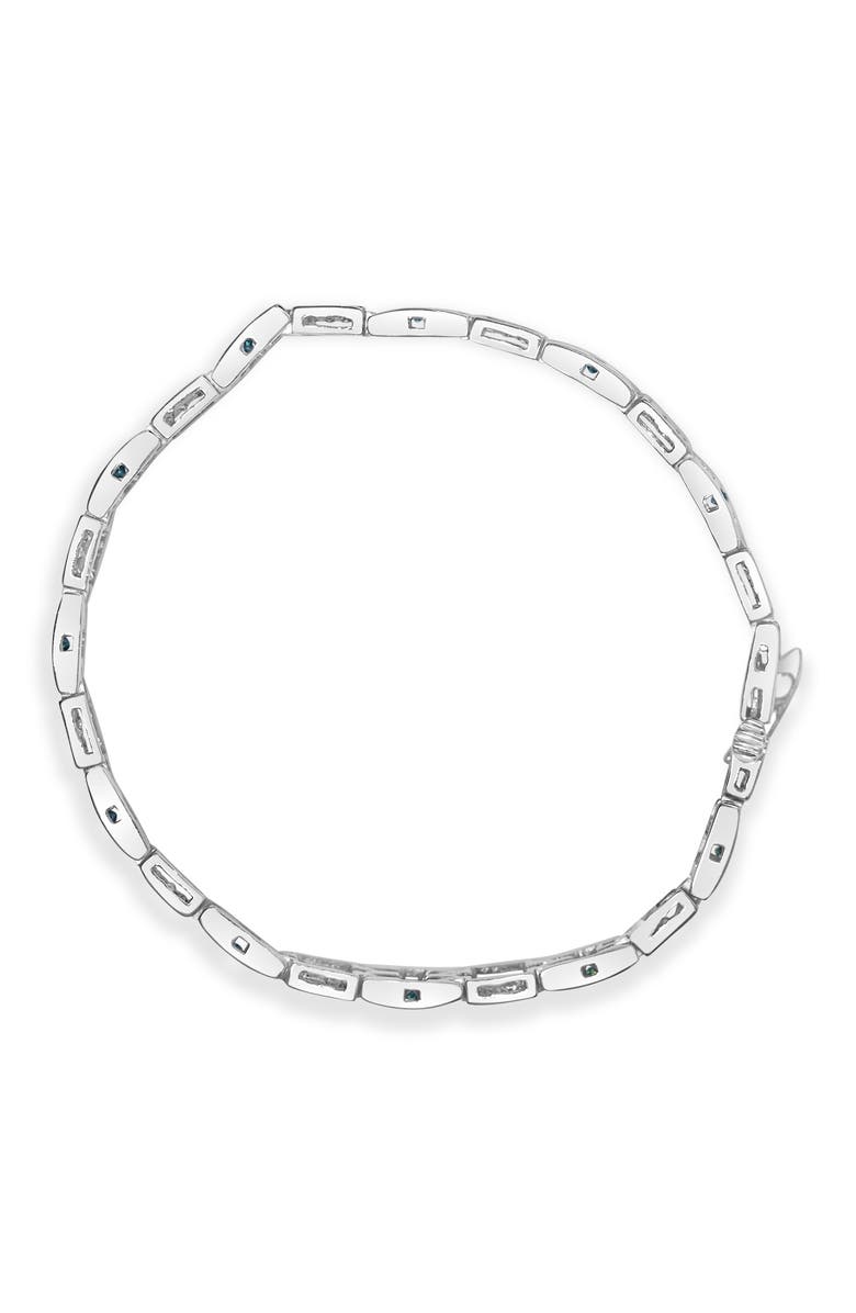 Haus of Brilliance 14K White Gold Princess 3.00 cttw Blue Diamond Link Bracelet, Alternate, color, White