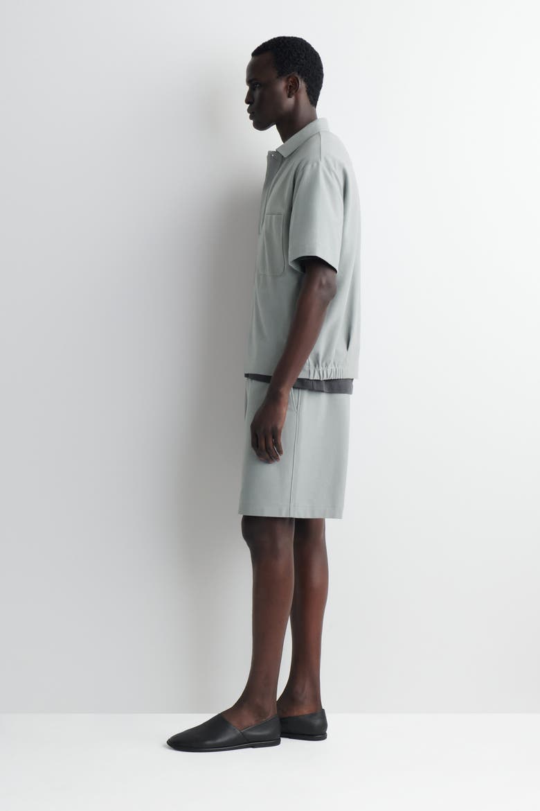 Elasticated Cotton-piqué Shorts, Alternate, color, GRAY