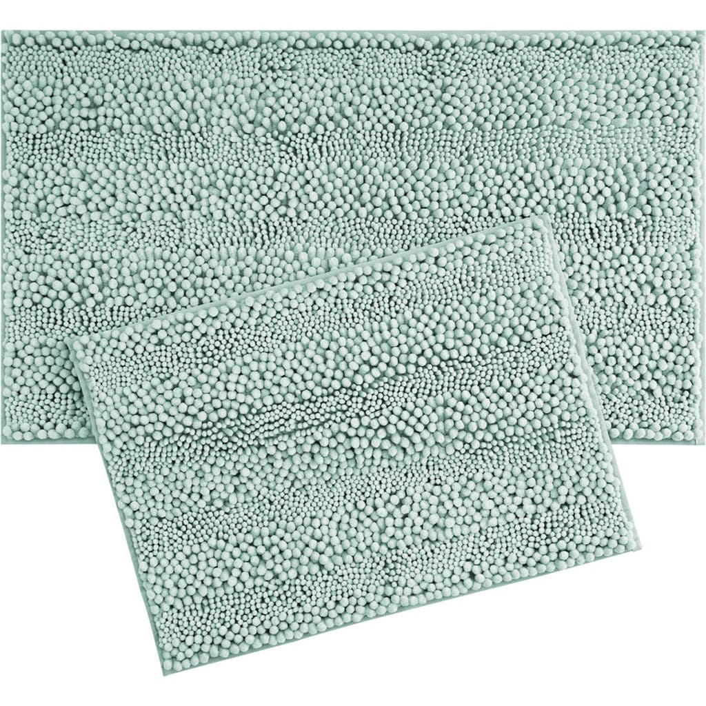 Laura Ashley Chenille Set Of 2 Bath Rugs In Sage Green